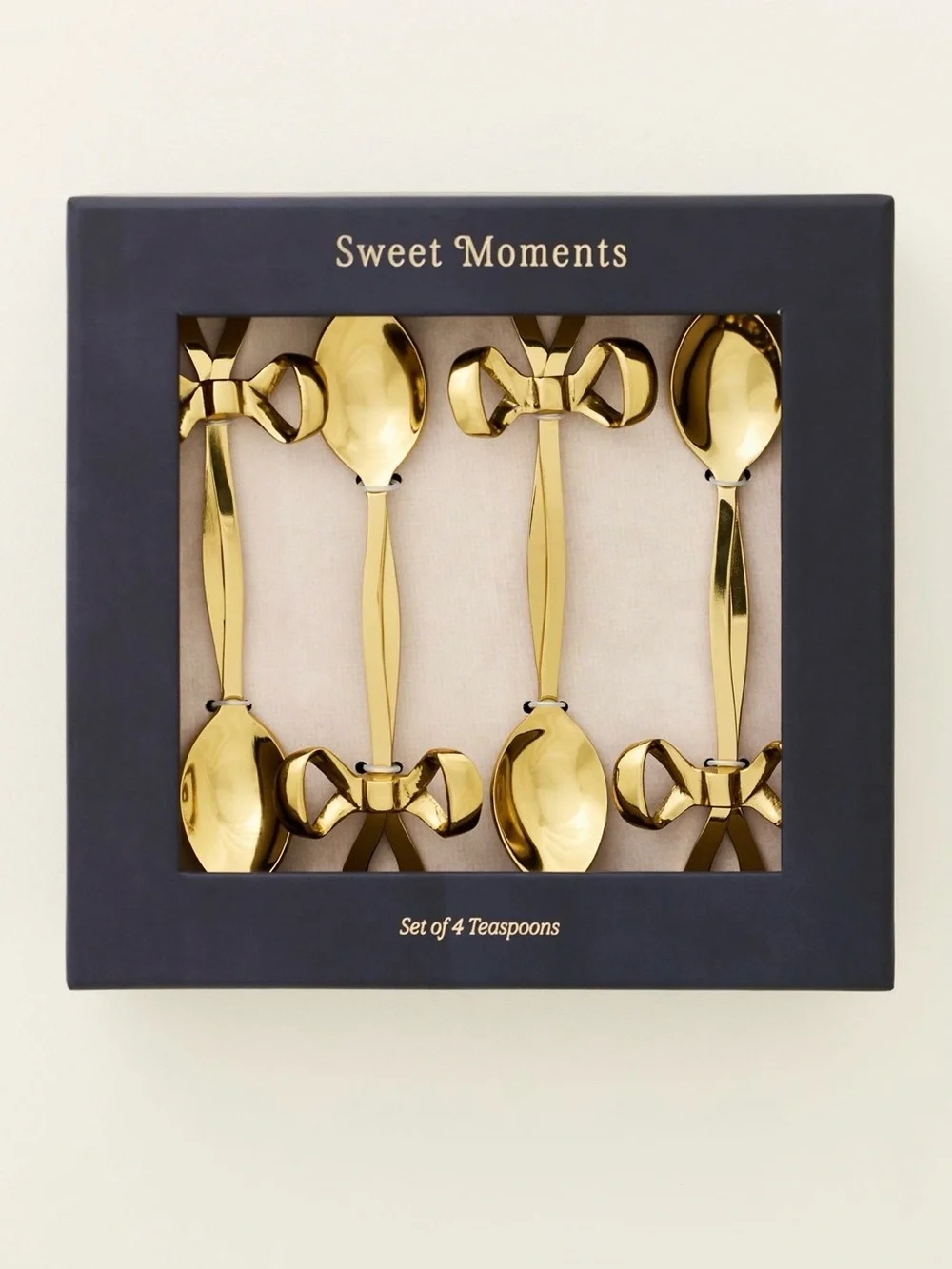 Anthropologie Benedita Stainless Steel Bow Teaspoons, Set of 4